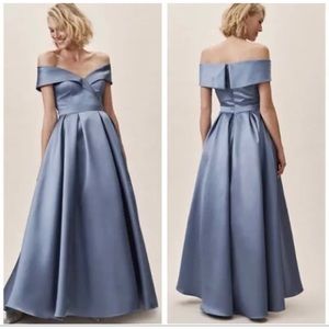BHLDN Off-Shoulder Blue Maxi Dress